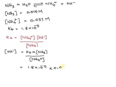 kb for nh3|Solved Determine the pH of (a) a 0.10 M NH3 